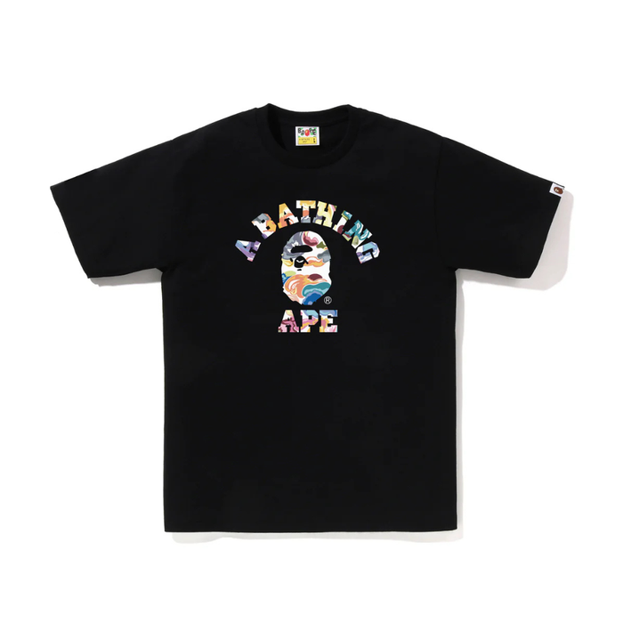 A Bathing Ape Art Camo College Tee Black