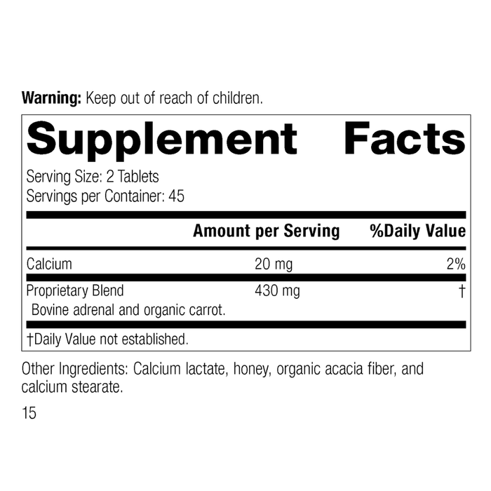 Adrenal Desiccated, 90 Tablets
