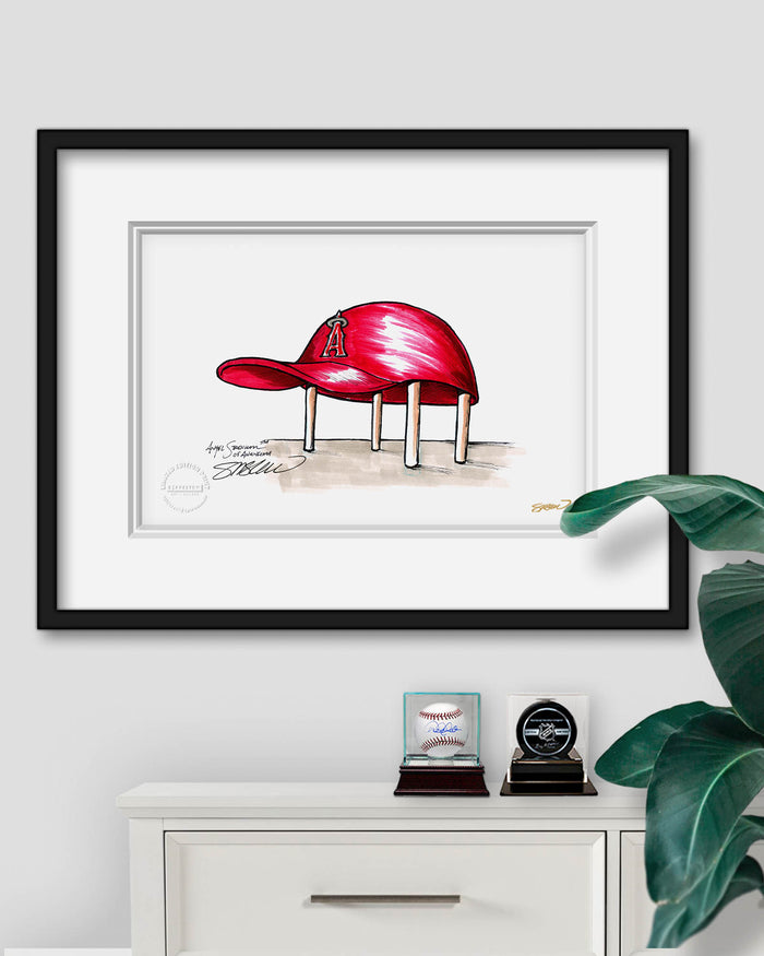 Angel Stadium Ink Sketch Limited Edition Art Print