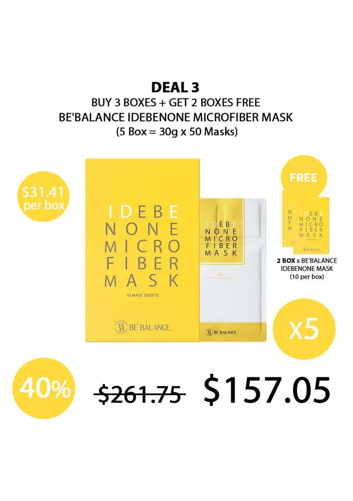 (BUY 3+2 FREE YELLOW) BE'BALANCE IDEBENONE MICROFIBER MASK
