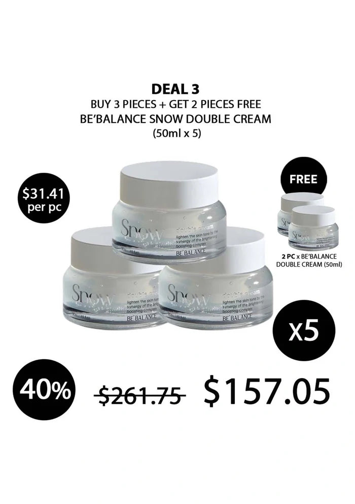 (BUY 3+2 FREE) BE'BALANCE SNOW DOUBLE CREAM