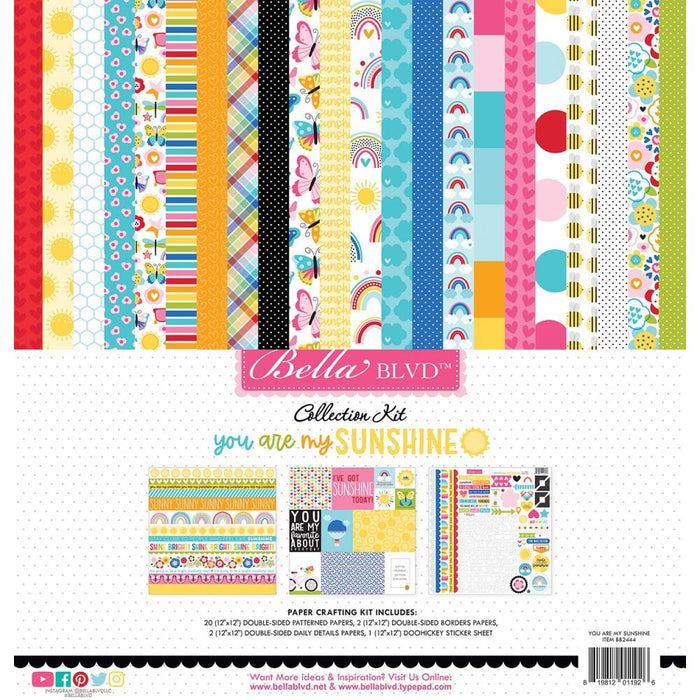 Bella Blvd - Collection Kit 12"X12" - You Are My Sunshine. Available at Embellish Away located in Bowmanville Ontario Canada.