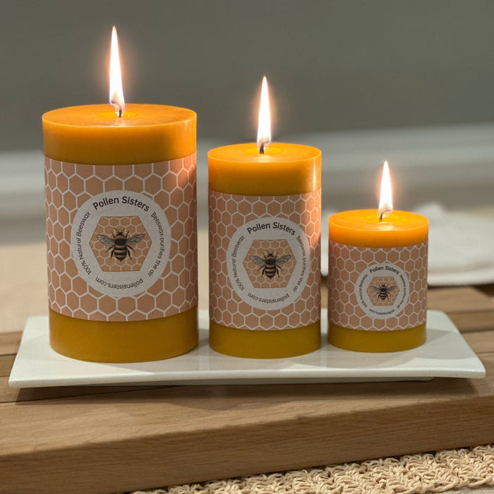 Big Buzz - Large Pillar Candle - 100% Pure Beeswax