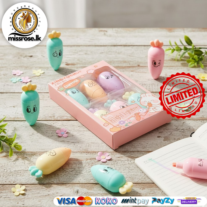 Carrot Highlighter Set – 6 Pastel