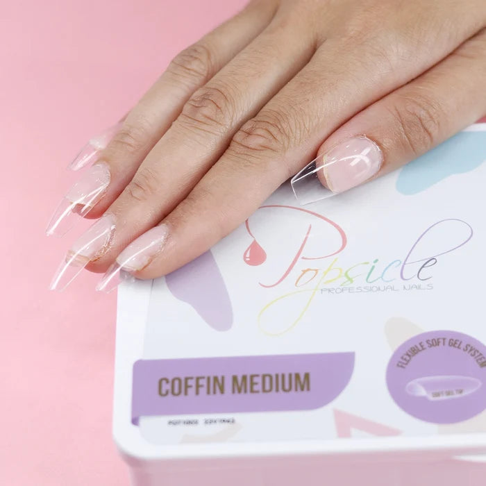 Coffin Medium Full Cover Flexi Gel Soft Gel Tips