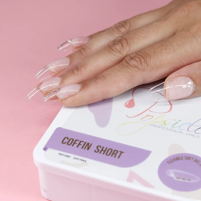 Coffin Short Full Cover Flexi Gel Soft Gel Tips