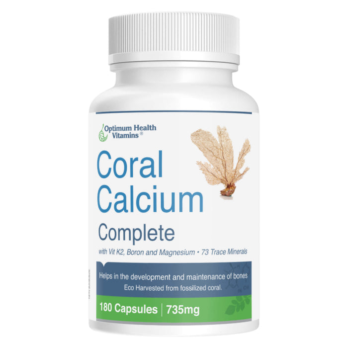 Bottle of Optimum Health Vitamins - Coral Calcium Complete 180 Capsules| Optimum Health Vitamins, Canada