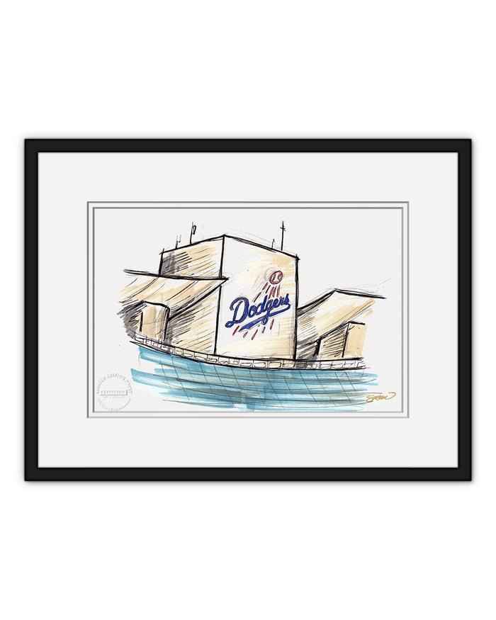 Dodger Stadium Ink Sketch (Top Deck)