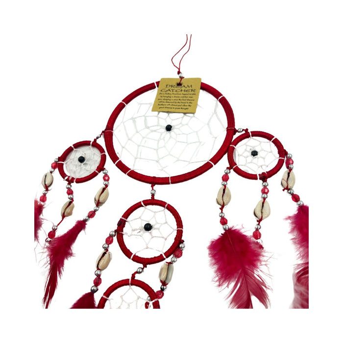 Dreamcatcher With Shells - Red
