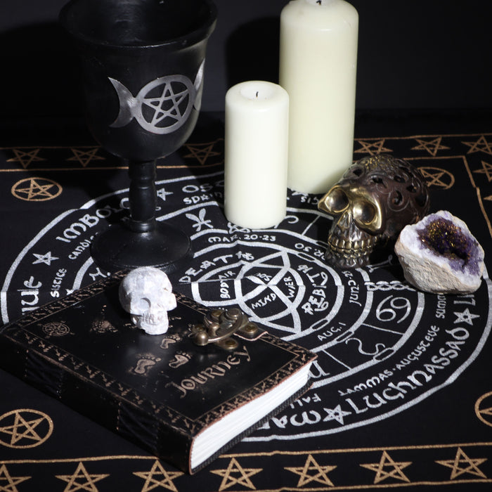 Esoteric Fringed Altar Cloth - Life Death Rebirth 🇬🇧