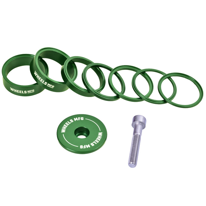 Essential Aluminum Headset Spacer Kit - Green