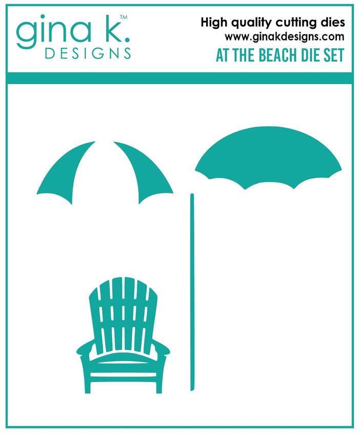 Gina K. Designs - Dies - At The Beach. Gina K Designs wafer thin metal-etched dies are the highest quality available for your paper crafting projects. Available at Embellish Away located in Bowmanville Ontario Canada.