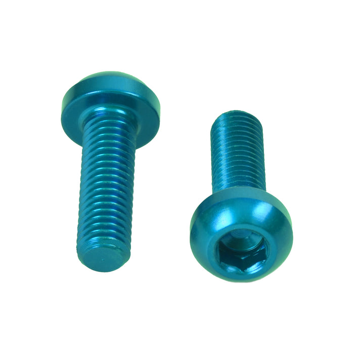 M5x0.8x16mm Water Bottle Cage Bolts -Teal - 2 Pack
