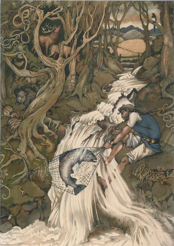 Mabinogion: 'A Land rich in Fish / Byw ar Hela' - Unmounted Print