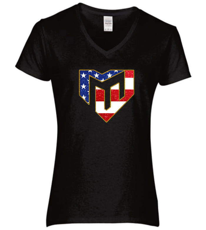 Magic Ladies Short Sleeve USA Design Tee- Matte or Glitter