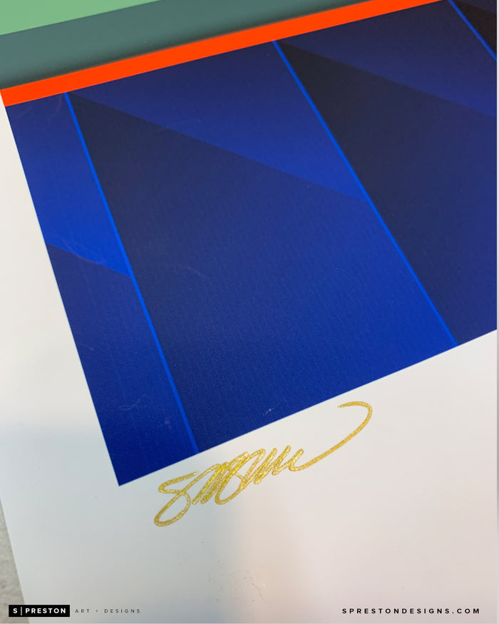 Minimalist Citi Field - Darryl Strawberry Signed