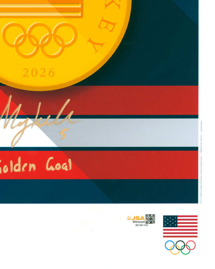 Minimalist Team USA 2026 Hockey Gold Medal Megan Keller Autograph Poster