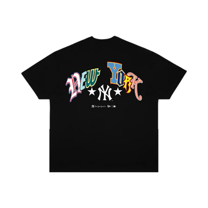 New Era New York Yankees MLB Multi Colour Letters Black Tee