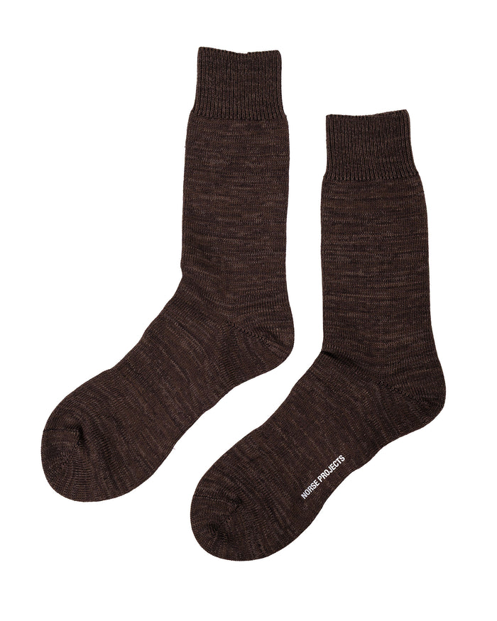 lost & found Norse Projects Norse Projects Bykle Heavy Cotton Twist Sock Delicioso Brown