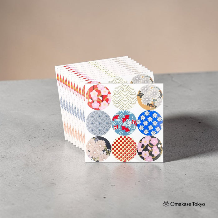 NYANDELMO Japanese Pattern Gold Seal Stickers