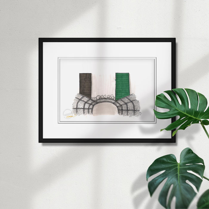 Oakland Coliseum Ink Sketch Limited Edition Art Print