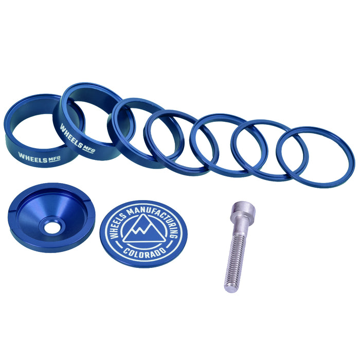 Pro Aluminum Headset Spacer Kit - Blue