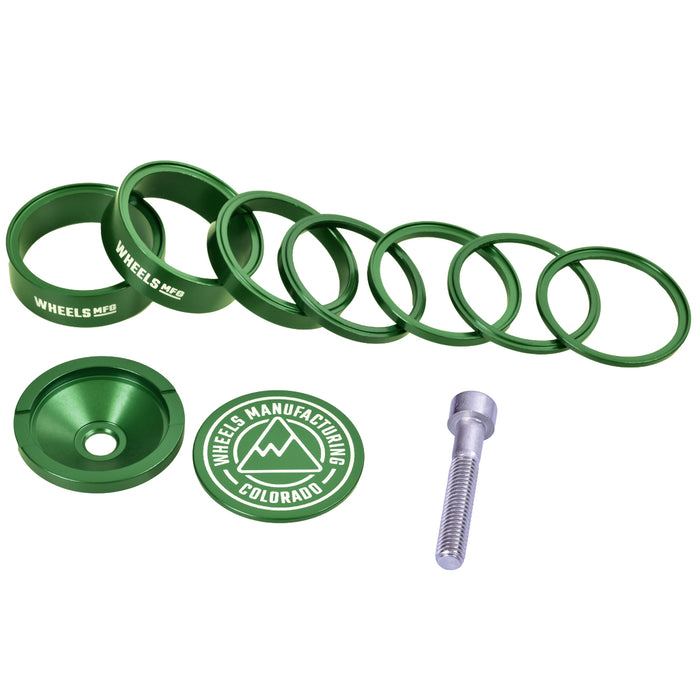 Pro Aluminum Headset Spacer Kit - Green