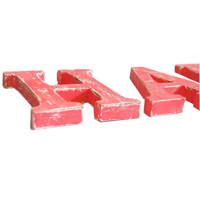 Shabby Chic Letters Red Wash - HAPPY 🇬🇧
