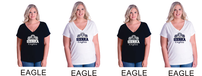 Sierra FOOTBALL Curvy Ladies Tee- 4 designs- Matte or Glitter