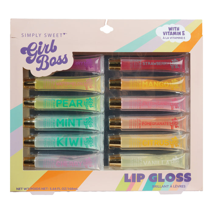 Simply Sweet Girl Boss Lip Gloss Set 12pcs