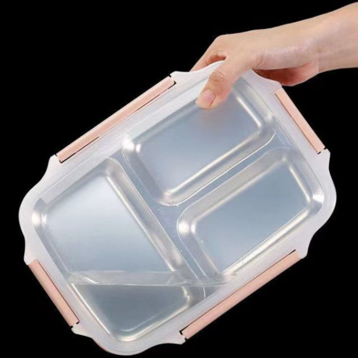 Leakproof stainless steel bento lunch box ideal for hospitals and care facilities