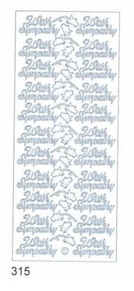 Starform - Deco Stickers - With Sympathy. This package includes one sheet of 35 With Sympathy sayings, 14 small and 21 larger. Each sold separately. Available: Black, Gold, Silver. Coordinating: Sticker Folder. Available at Embellish Away located in Bowmanville Ontario Canada.