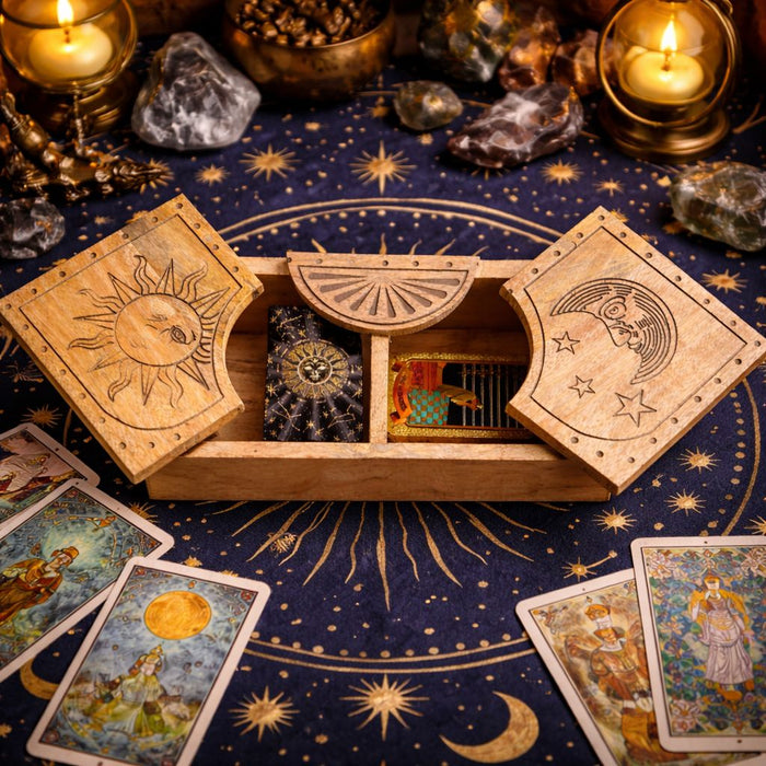 Sun & Moon Carved Sliding Box 🇬🇧