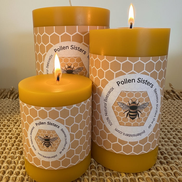 Sweet Bee - Medium Pillar Candle – 100% Pure Beeswax