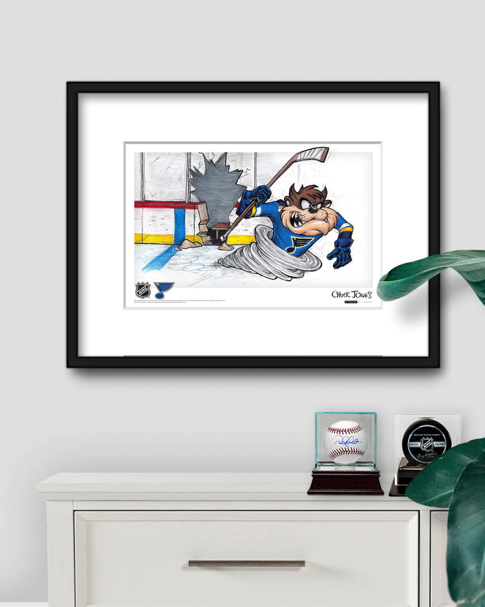 Tazmanian Line Change x NHL Blues Tazmanian Devil Limited Edition Art Print