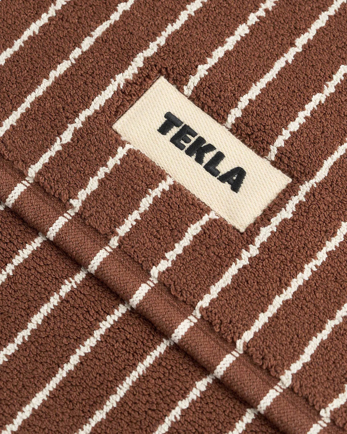 lost & found TEKLA Tekla Terry Bath Mat Rust Stripes