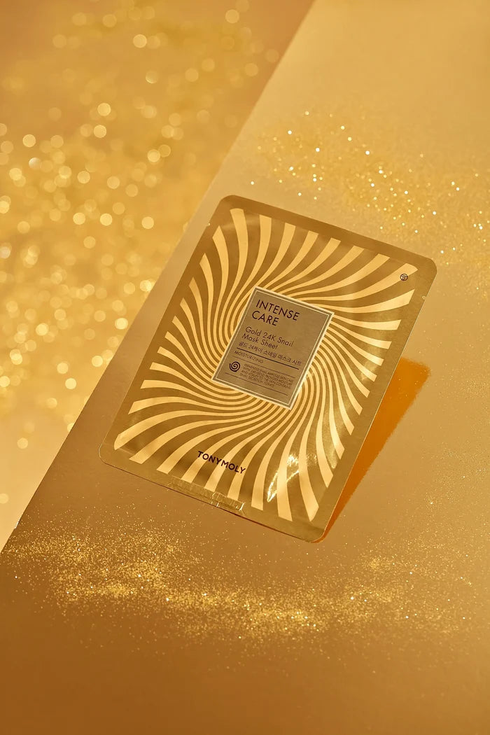 TONYMOLY Intense Care Gold 24 K Snail Mask Sheet 10 Pcs kit مجموعة اقنعة ورقية بهلام الحلزون