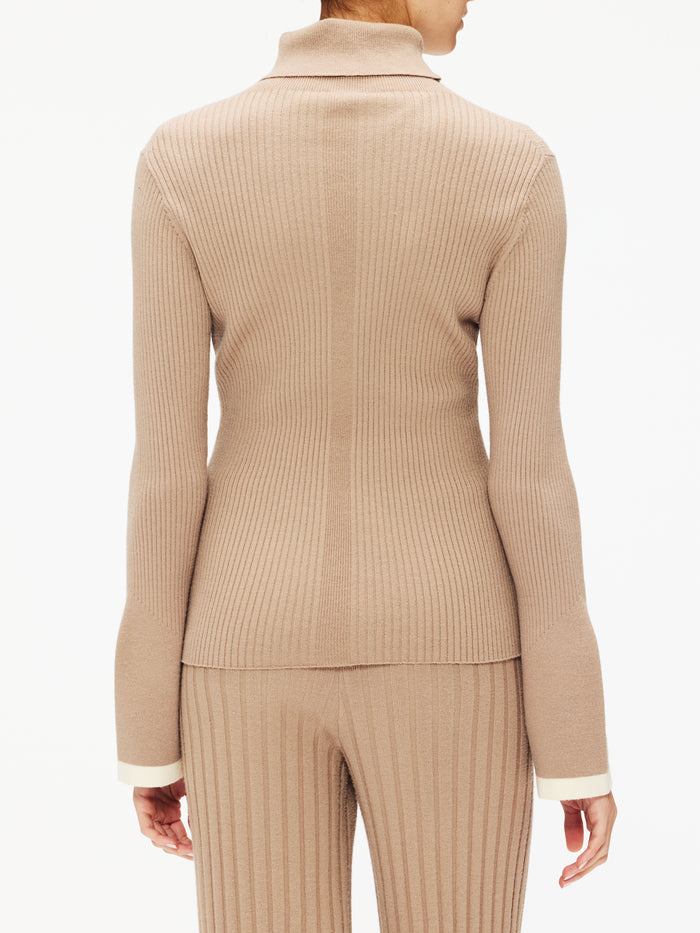 Varley Ravena Rib Knit High Neck Top