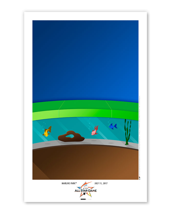 2017 MLB All-Star Game Minimalist Marlins Park Poster Print LE100