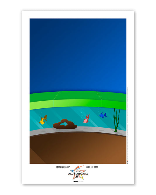 2017 MLB All-Star Game Minimalist Marlins Park Poster Print LE100