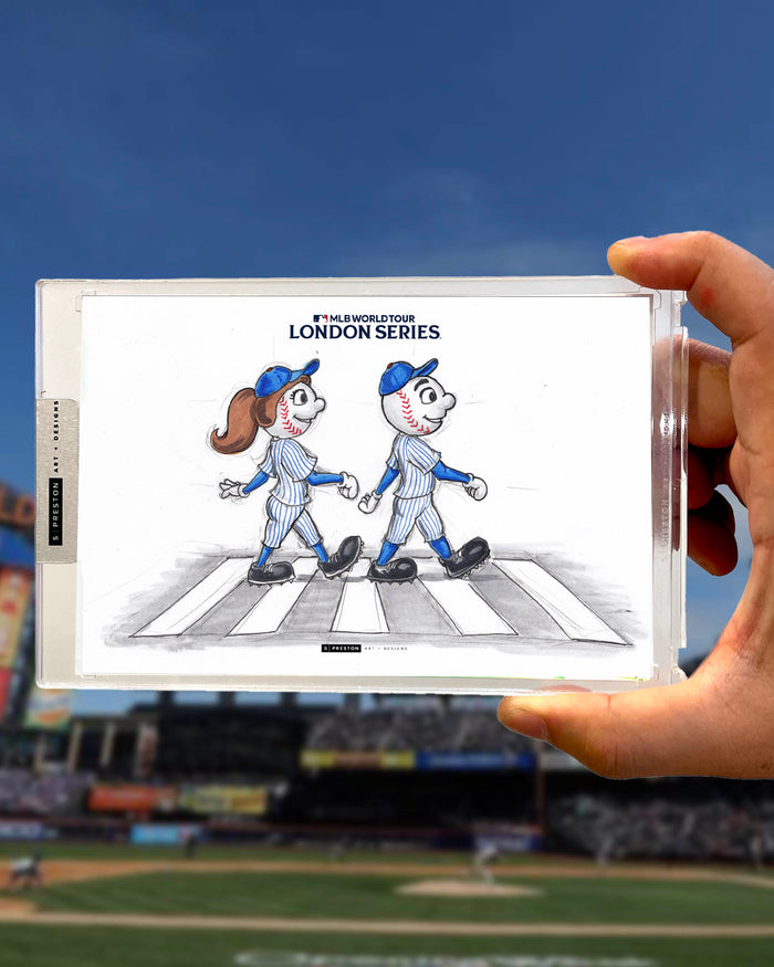 2024 MLB London Series Sketch Art Slab - Mets