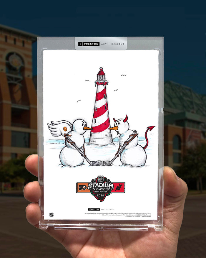 2024 NHL Stadium Series Sketch Limited Edition Art Slab - PHL vs NJ