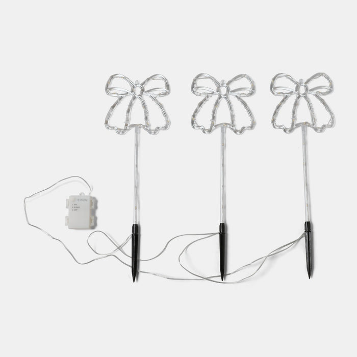 3 Pack Bow Stake Lights - Warm White 🎄🇬🇧