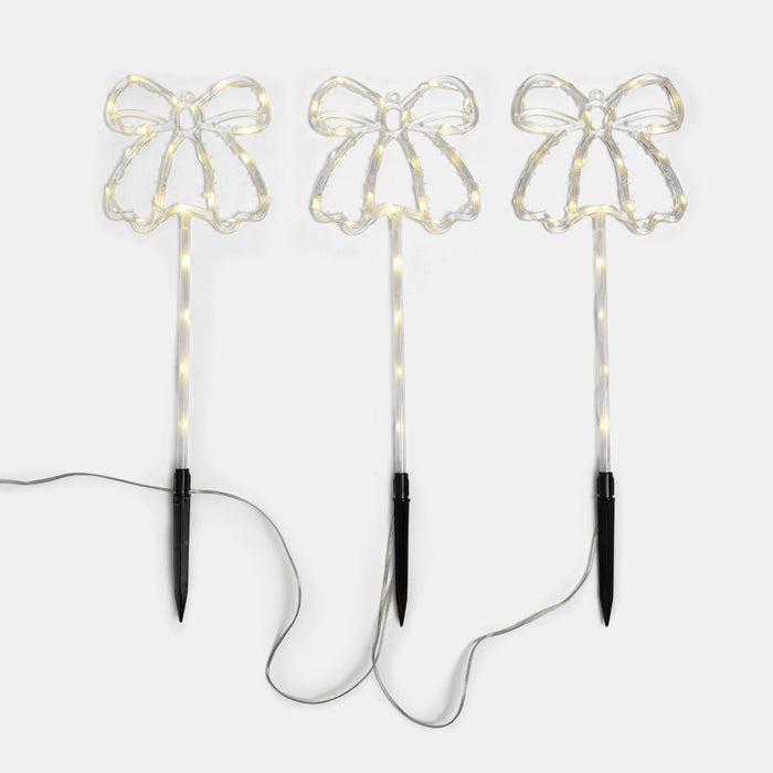 3 Pack Bow Stake Lights - Warm White 🇬🇧