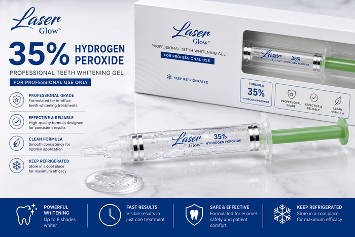 35% hydrogen peroxide teeth whitening gel with clear formula