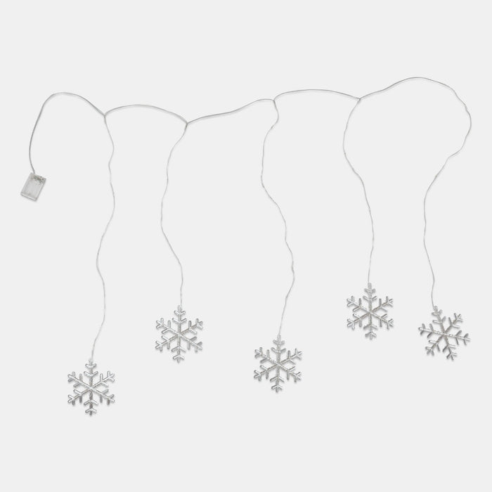 5 Pack Snowflake Curtain Lights - Warm White 🇬🇧
