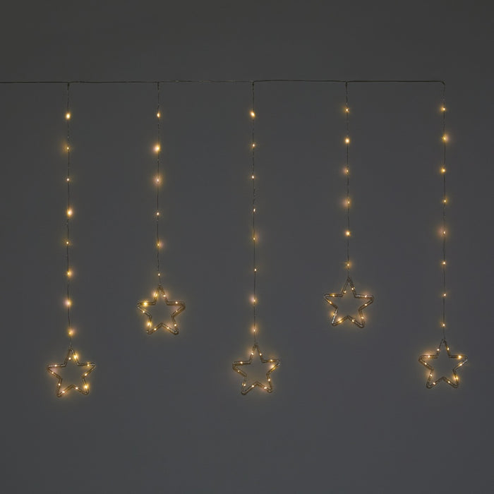 5 Pack Star LED Curtain Lights - Warm White 🇬🇧