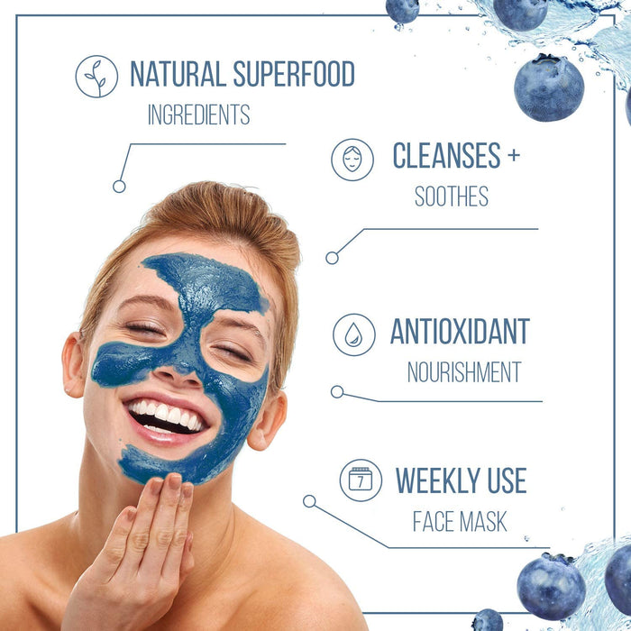 7th Heaven Superfood Blueberry Mud Face Mask with Refreshing Raspberry and Anti-oxidant Blueberry to Soothe and Hydrate Skin - Ideal for All Skin Types