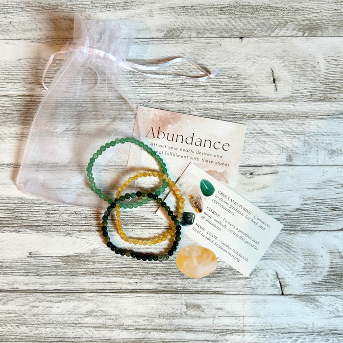 Abundance - Intention Bracelet Set- 4mm