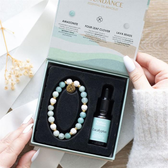 Abundance Amazonite Crystal Essential Oil Bracelet 🇬🇧